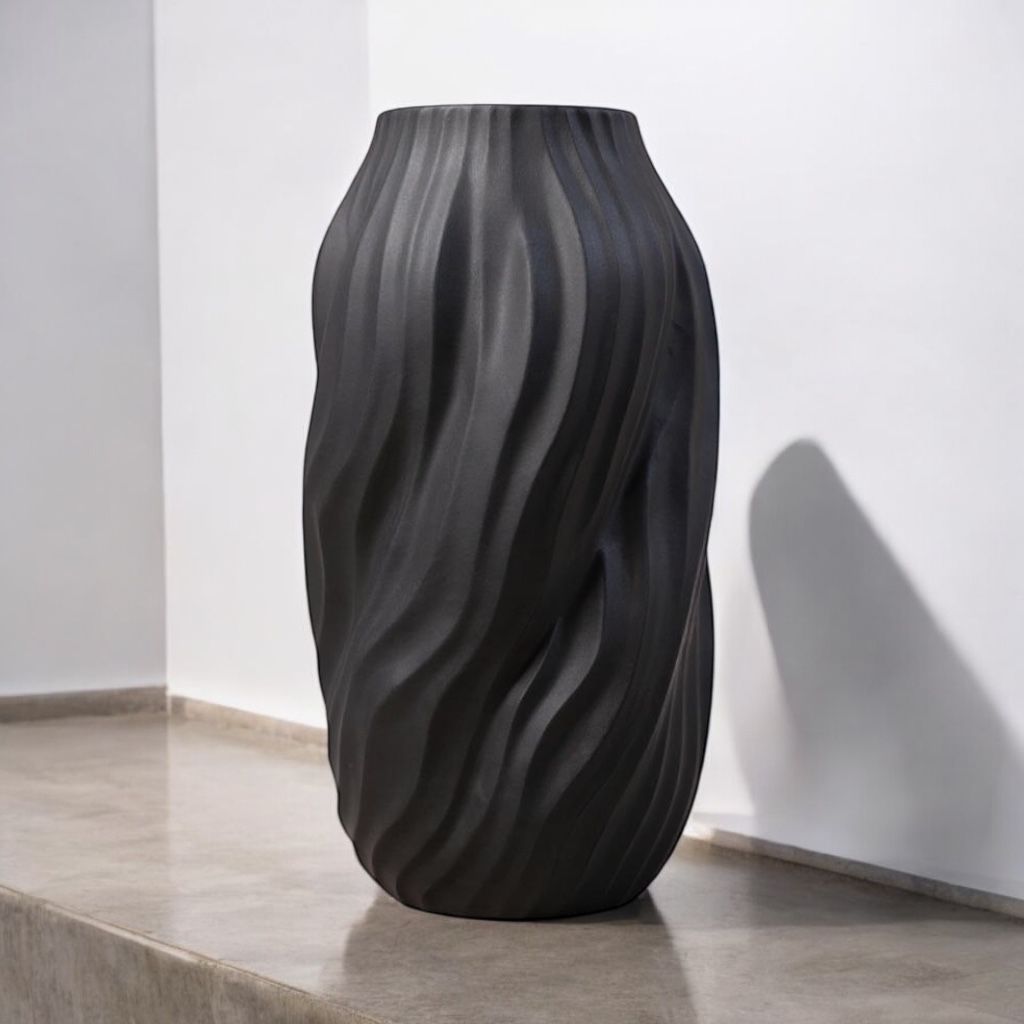 Black Tree Textured Vase