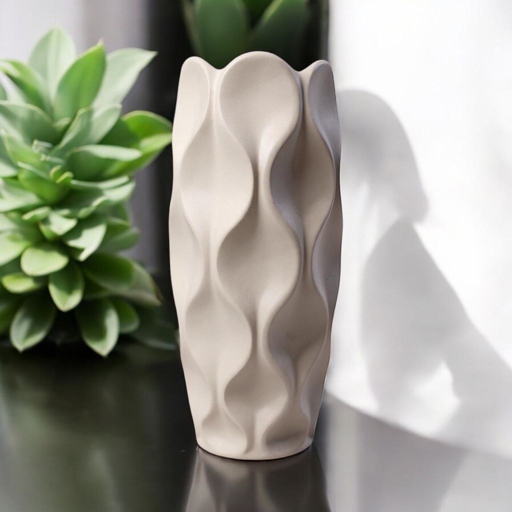 Wavy White Vase