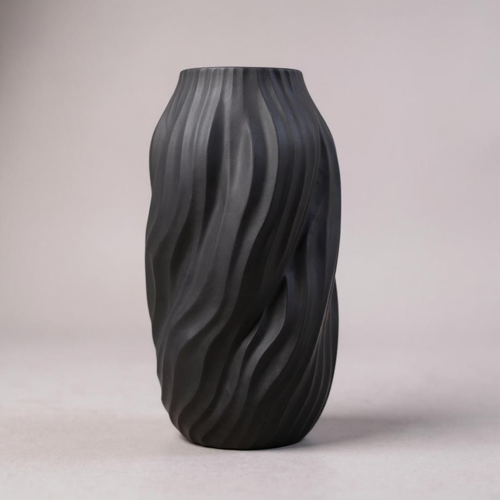 Black Tree Textured Vase