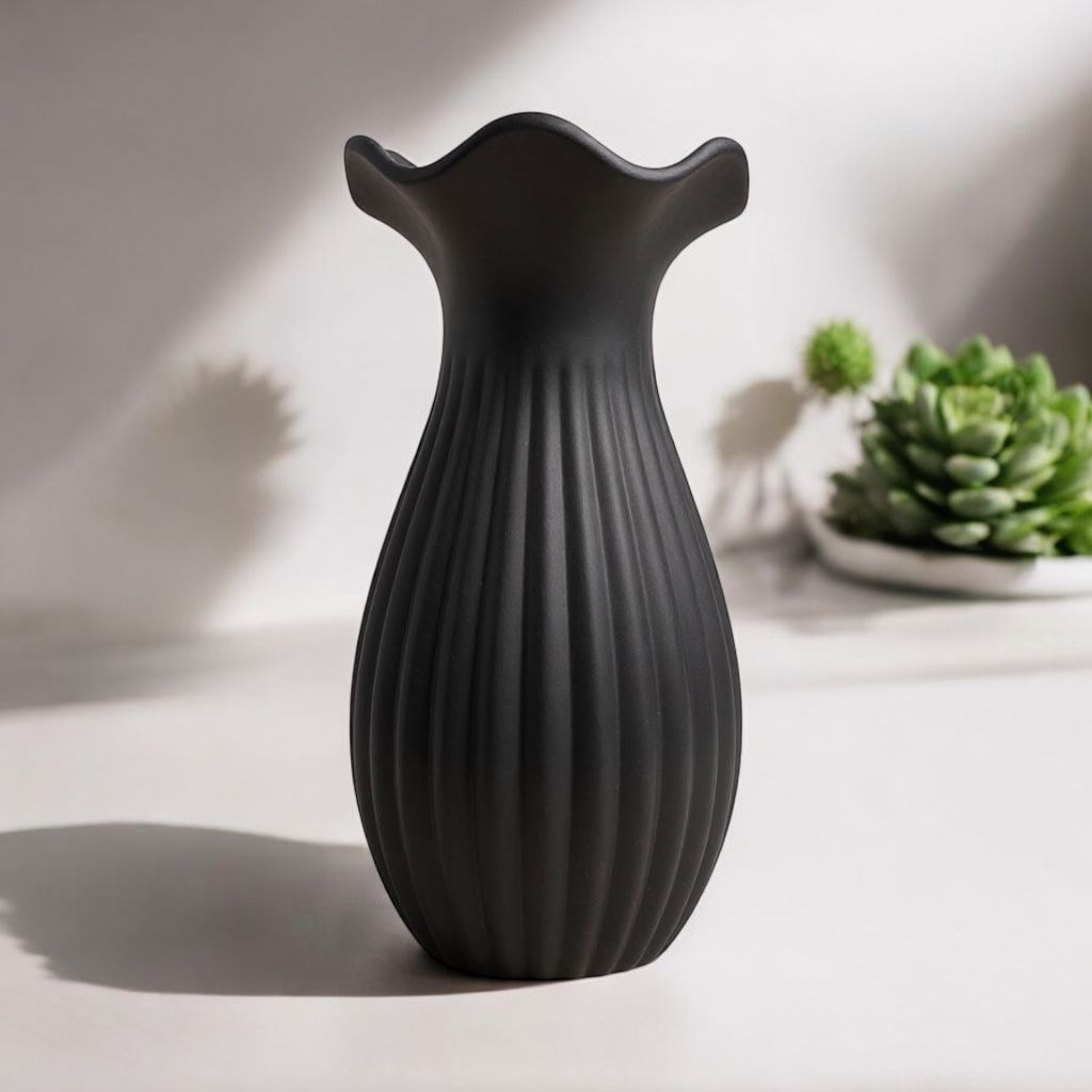 Traditional Black Ceramic Vase