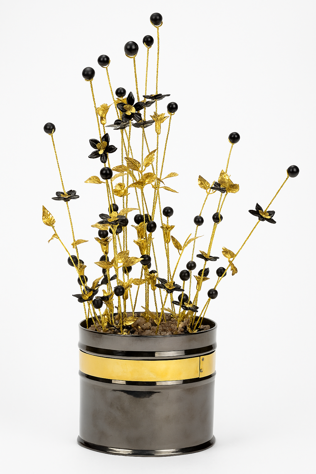 Midnight Luxe Floral Accent Pot