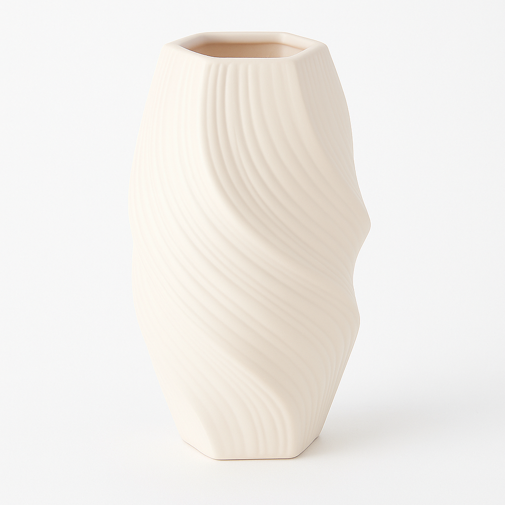 White Twisted Pattern Vase