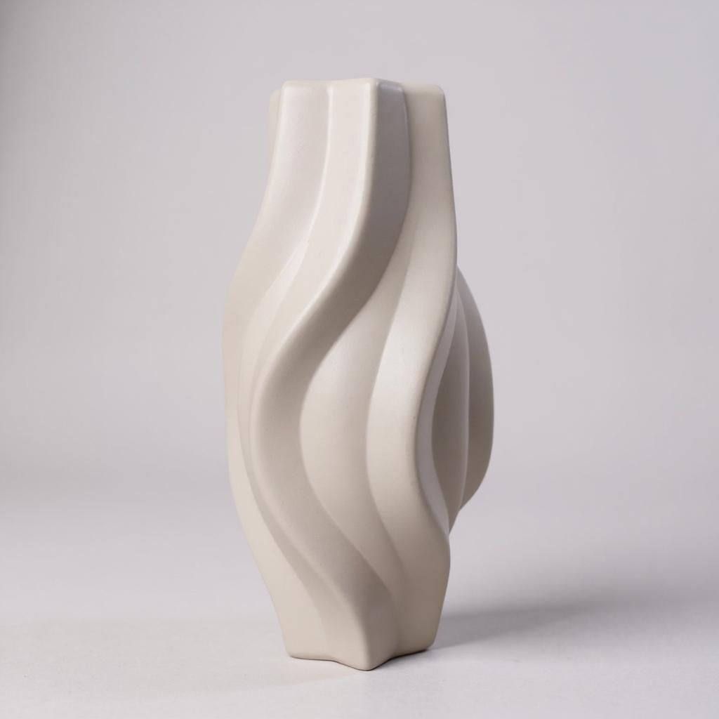 White Wave Ridge Vase