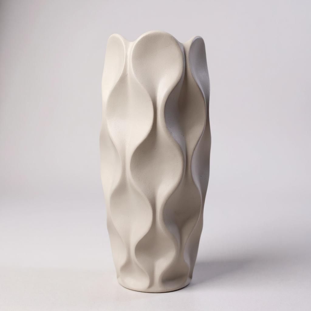 Wavy White Vase