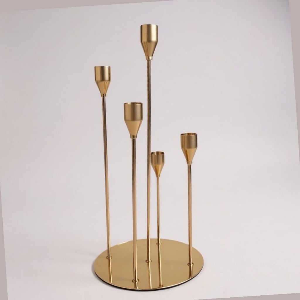 Golden 5 stick Candle Holder
