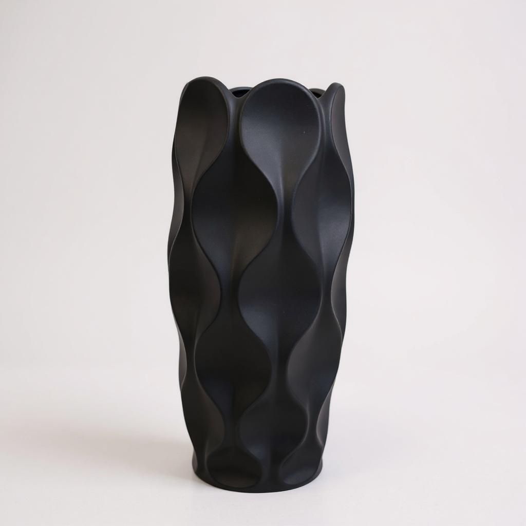 Wavy Black Vase
