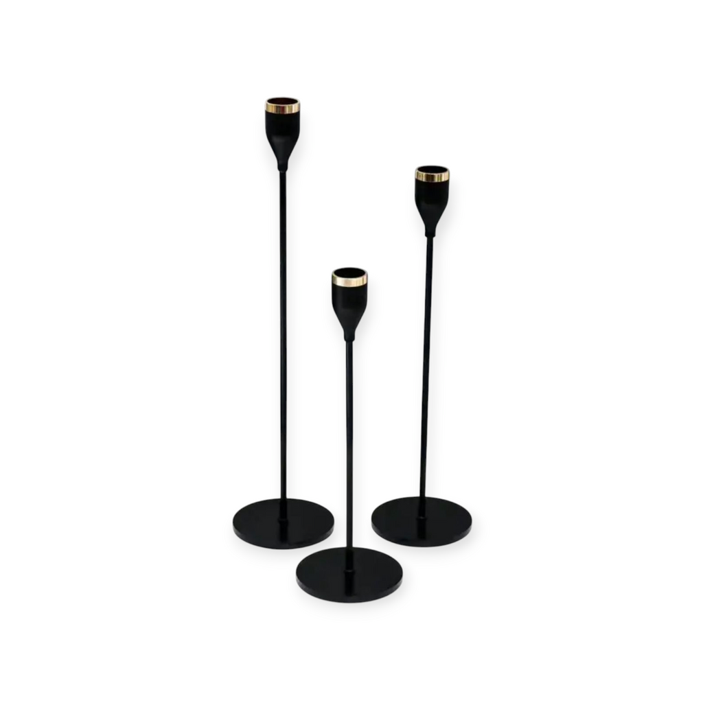 Black Candle Stand - Set of 3