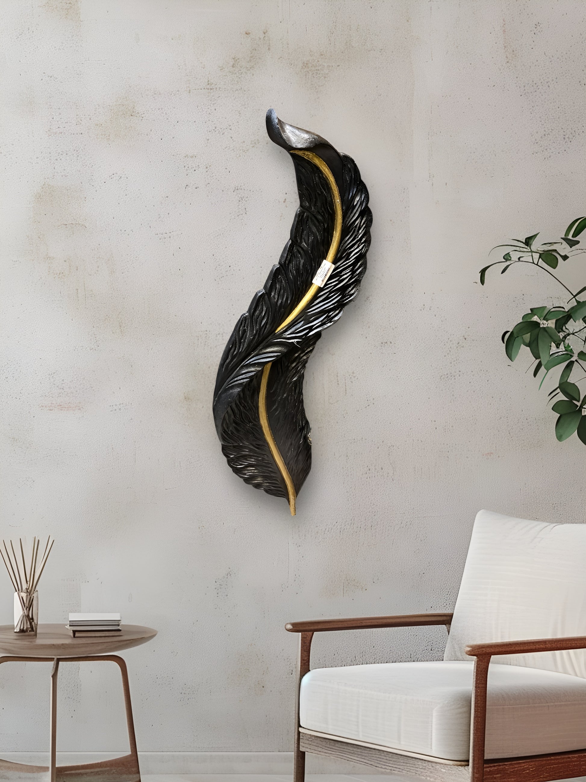 Black Leaf Wall Art