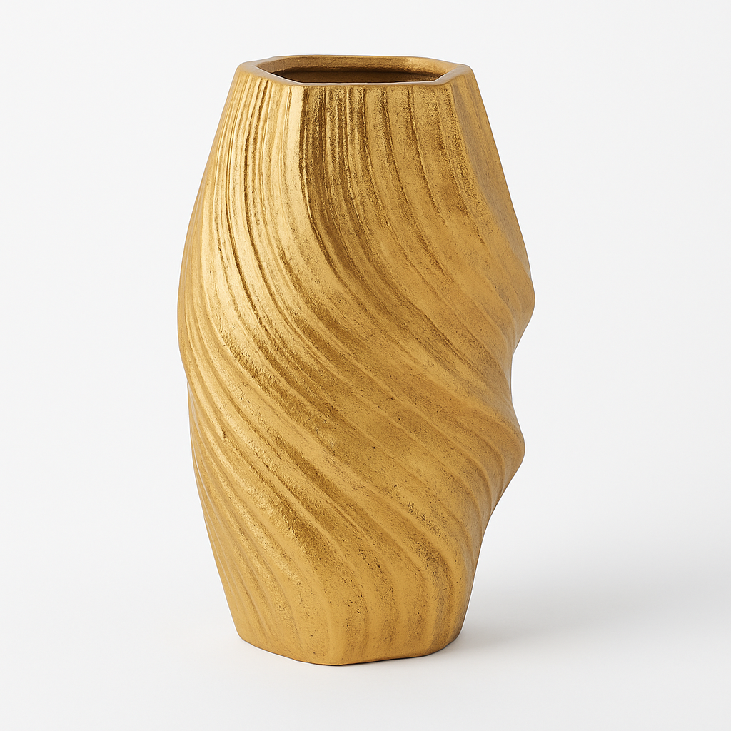 Golden Twisted Pattern Vase