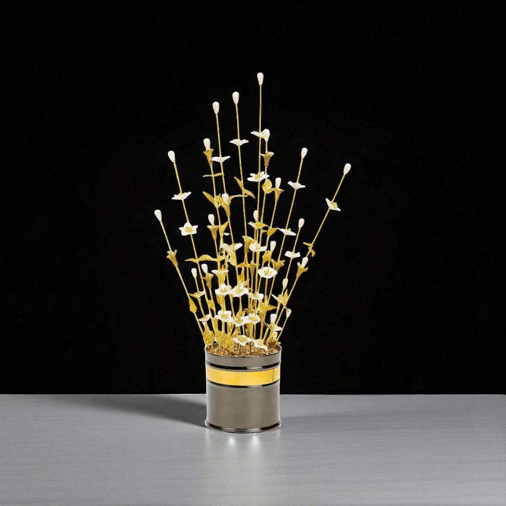 Ivory Bloom Luxe Floral Pot