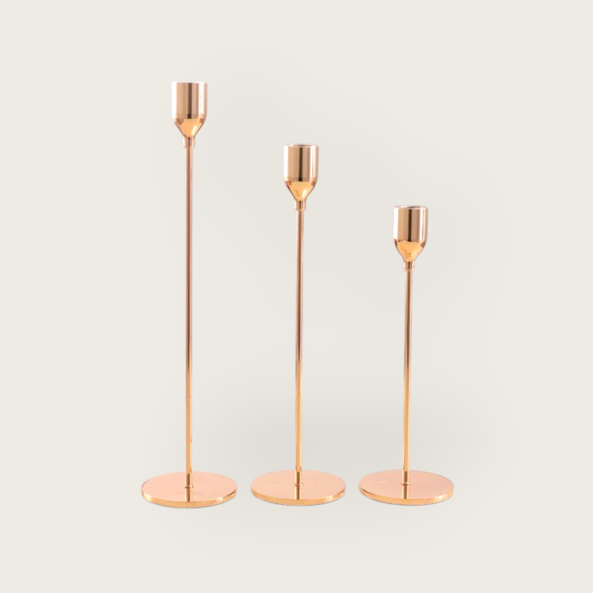 Golden Candle Stand - Set of 3