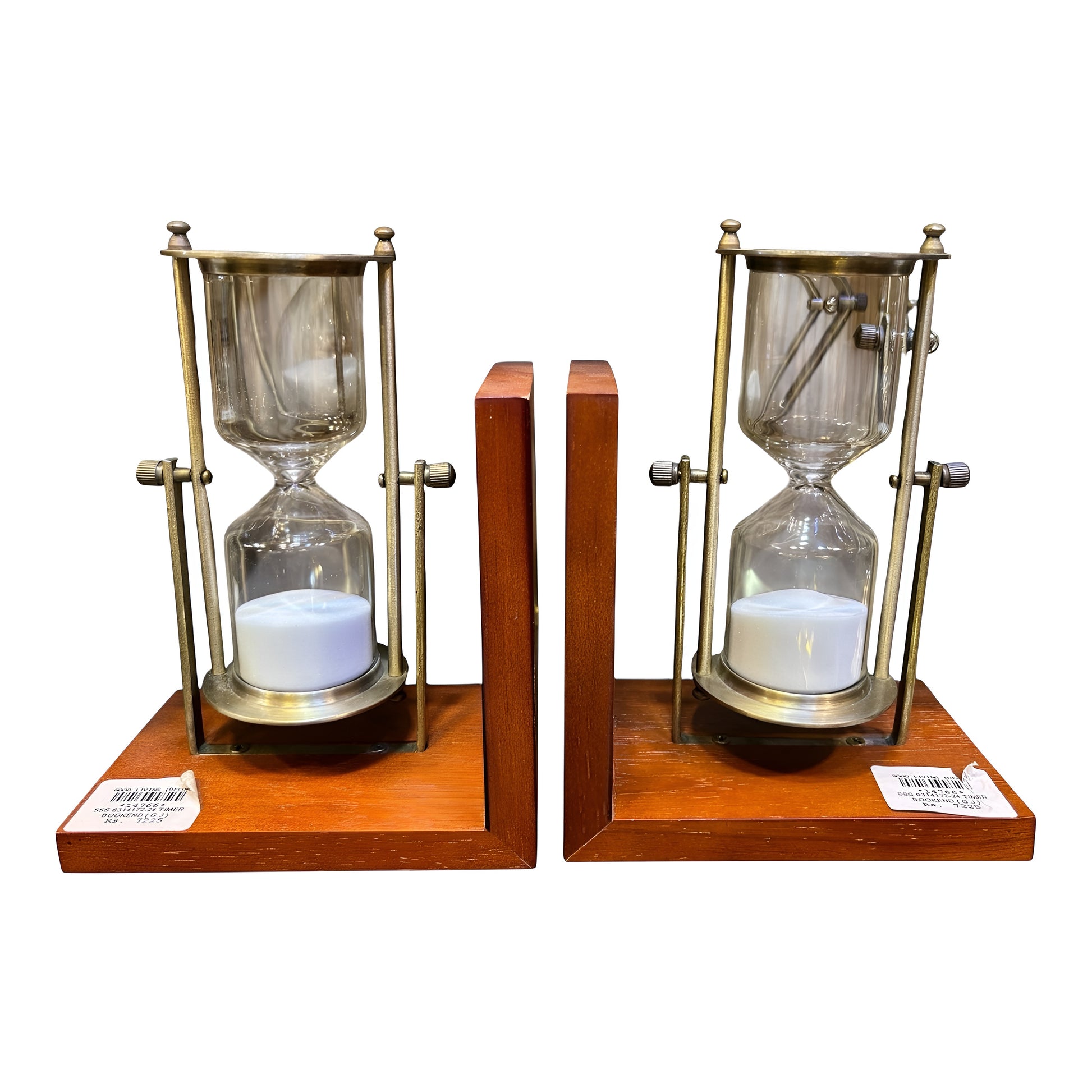 Retro Hour Glass Book Ends