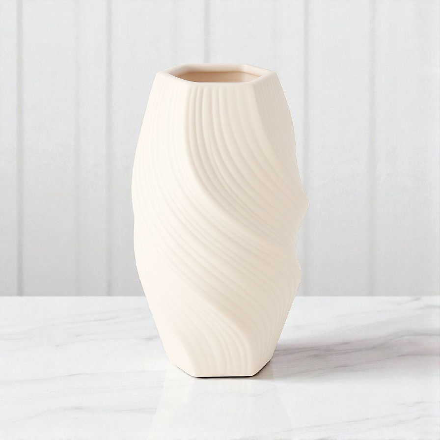 White Twisted Pattern Vase