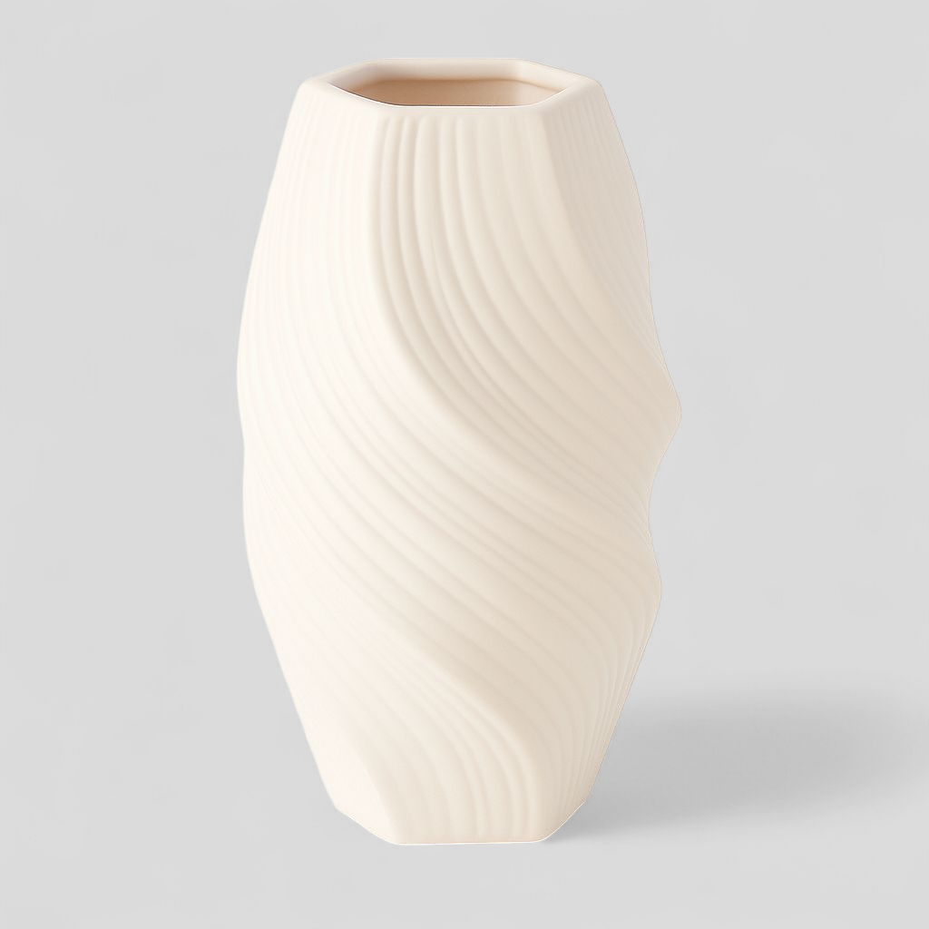 White Twisted Pattern Vase